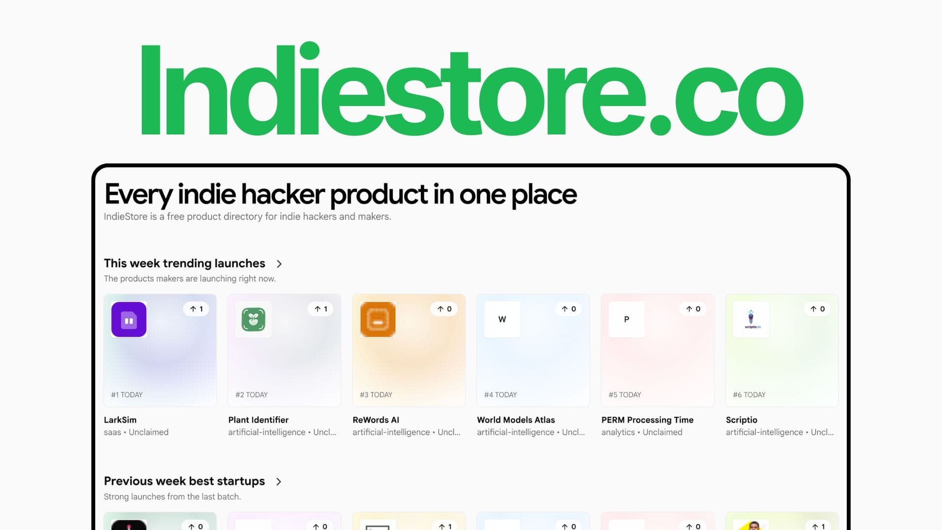 IndieStore: Launch Feed for Indie Startups screenshot