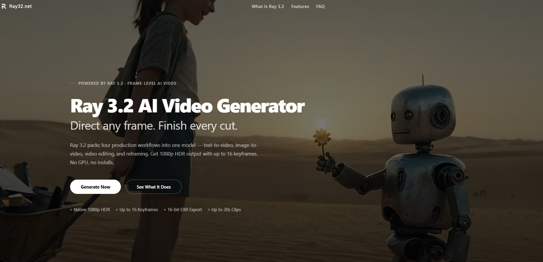 Ray 3.2 AI Video Generator - Create Controlled Videos Online screenshot